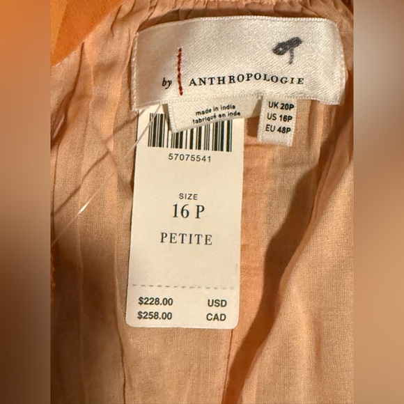 Anthropologie NWT Calida Maxi Bohemian Yellow Maxi Dress, size 16 Petite - Picture 12 of 12